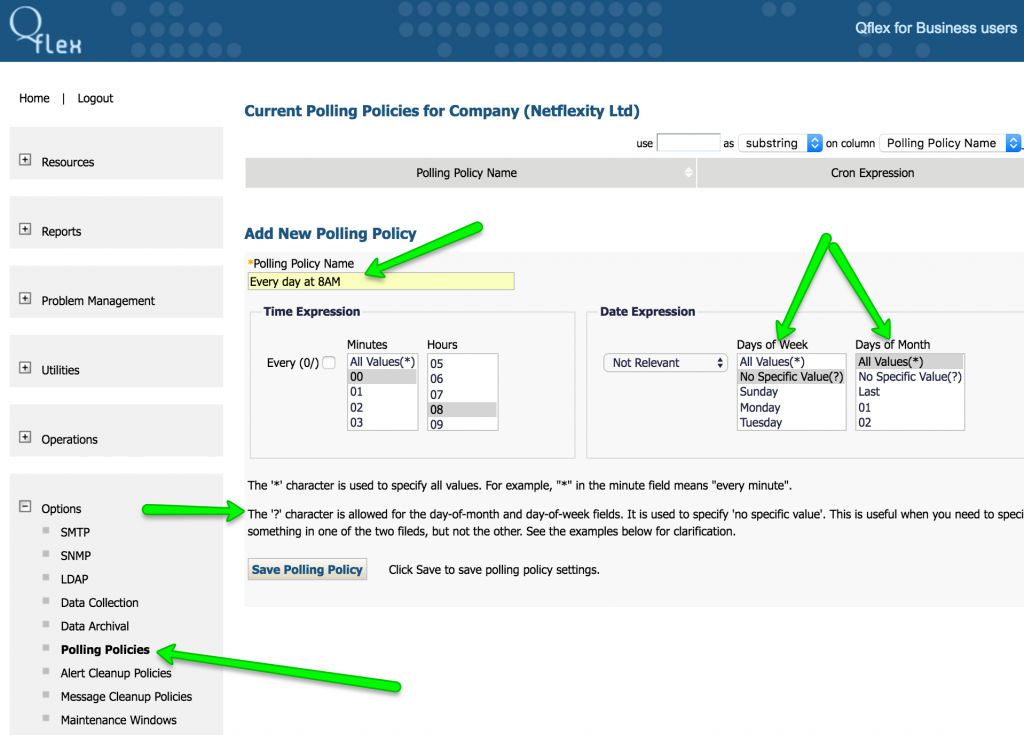 Qflex Polling Policies